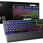 Teclado Mecánico EVGA Z15 RGB con Apoyamuñeca (Clicky Switch, USB, Conector 3.5mm, Español, Negro) ENTREGA INMEDIATA