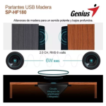 Parlantes Genius SP-HF180 6W USB Powerful Color Madera