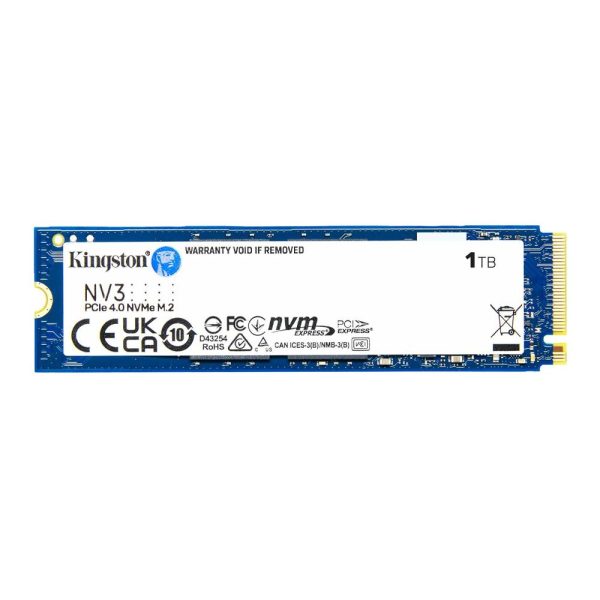 Unidad SSD Kingston NV3 1TB M.2 2280 NVMePCIe 4.0 x4 Lectura 6000MB/s Escritura 4000MB/s