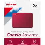 Disco portátil Toshiba Canvio Advance de 2TB (USB 3.0, Mac/PC, Rojo)